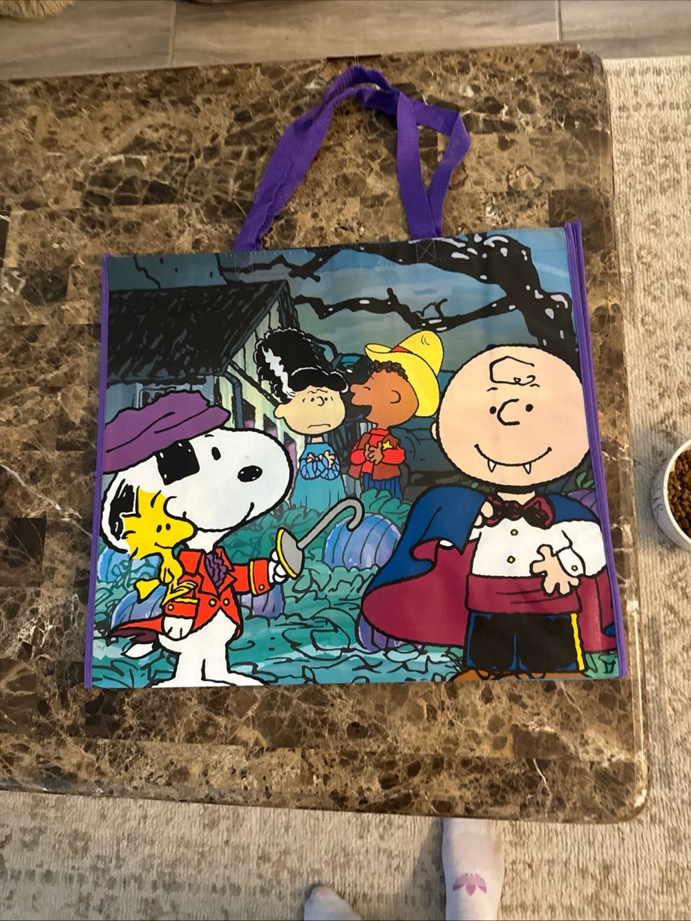 Peanuts Halloween Tote Bag - Purple, Blue, Yellow
